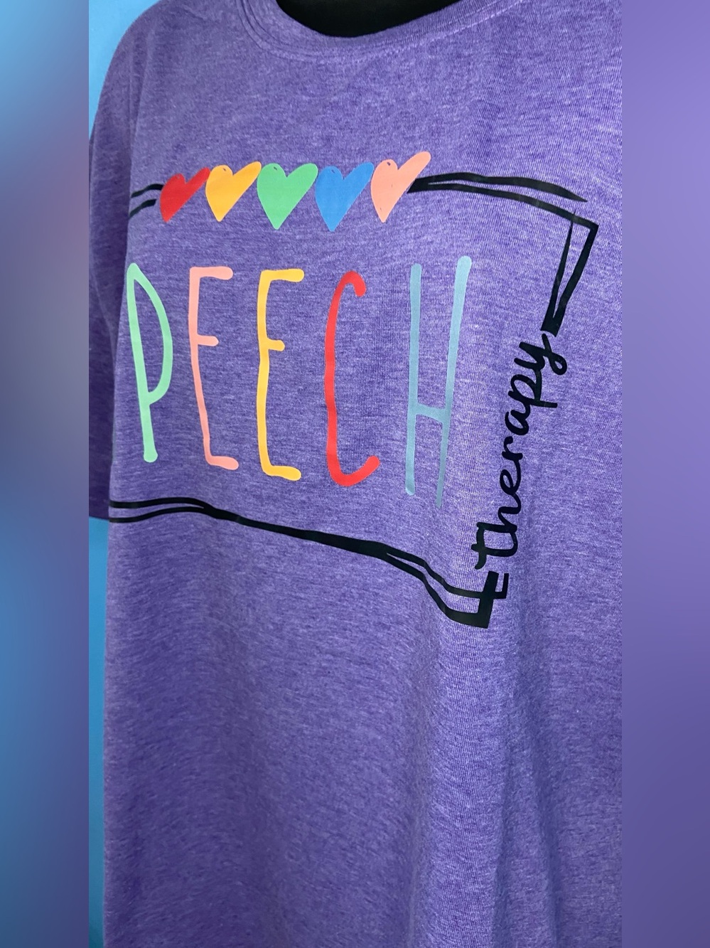 Purple 'PEECH' Graphic Short Sleeve Tee - Picture 2 of 3